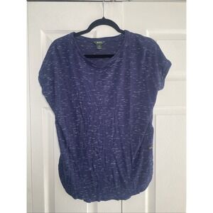 Roots Canada Navy Heathered Top Casual Size Small Outdoor Camping Hike Gorpcore